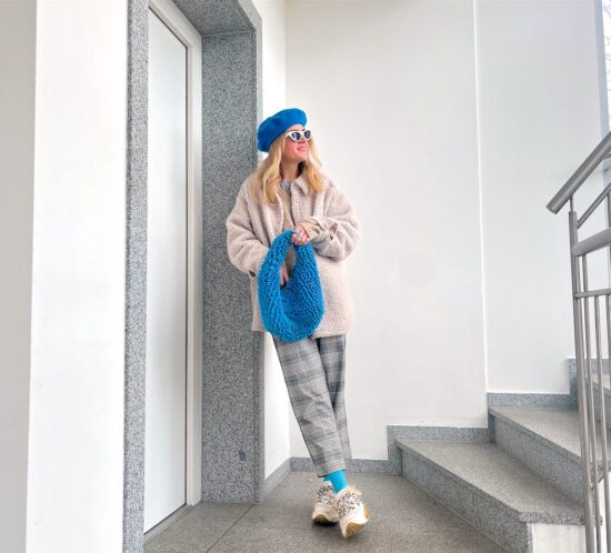 Blue Beret. Fashion Blogger Girl by Style Blog Heartfelt Hunt.