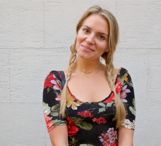 Fall Flower Dress. Fashion Blogger Girl by Style Blog Heartfelt Hunt. Girl with two blond pigtail braids wearing a fall flower dress, Michael Kors bag and boots.