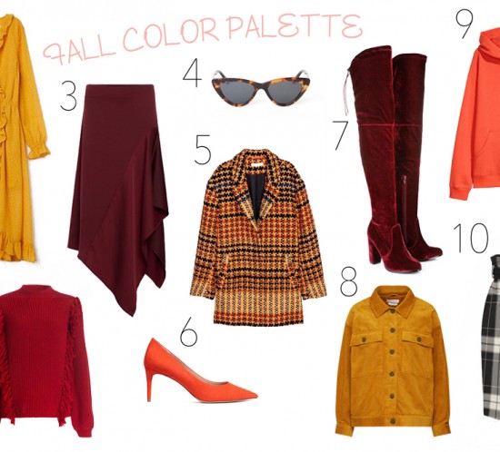 Inspiration Fall Color Palette. Fashion and Style Blog Girl from Heartfelt Hunt showing some inspiration for a fall color palette.