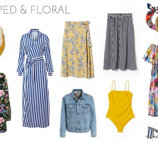 Inspiration Striped Floral. Fashion and Style Blog Girl from Heartfelt Hunt showing her inspiration for striped and floral pieces.