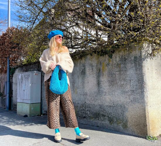 Leopard Blue. Fashion Blogger Girl by Style Blog Heartfelt Hunt.