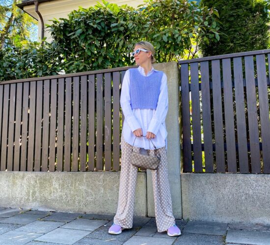 Lilac Knit Vest. Fashion Blogger Girl by Style Blog Heartfelt Hunt.