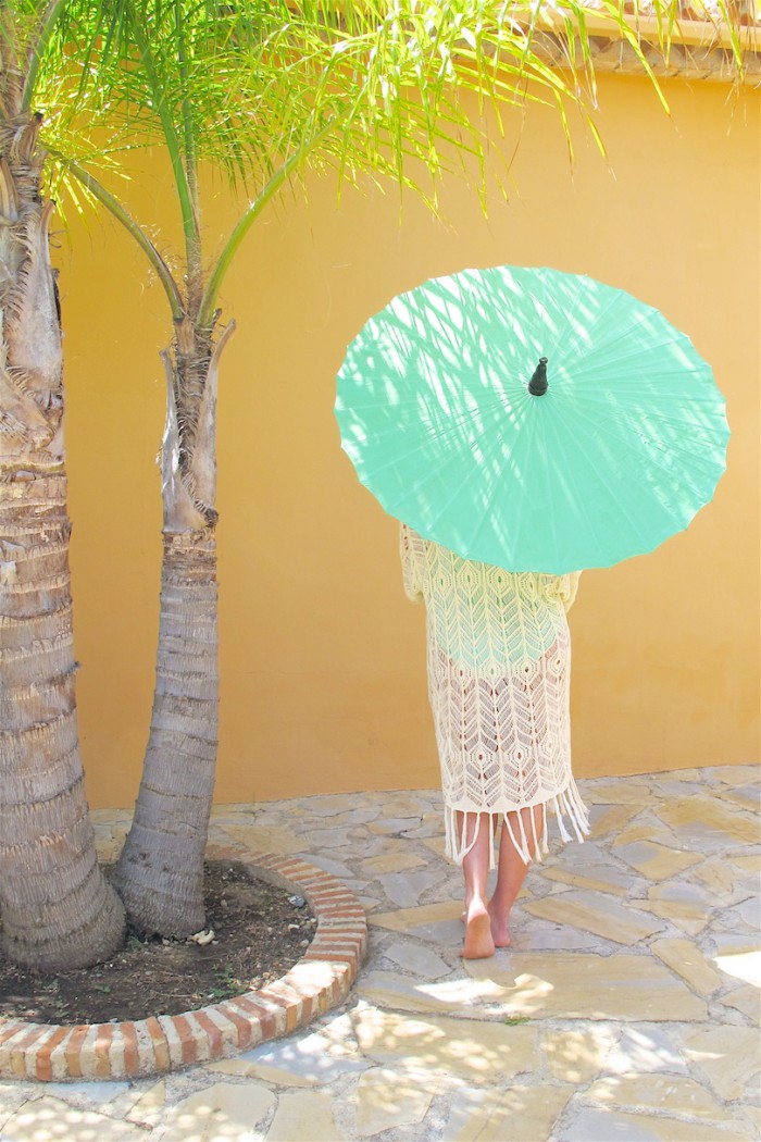 Turquoise Umbrella Fashion Blog Heartfelt Hunt by Marie Mehta